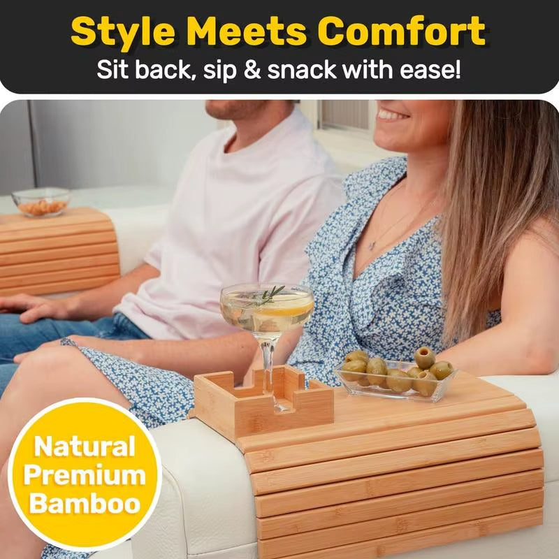 Sofa Arm Tray with Cup Holder