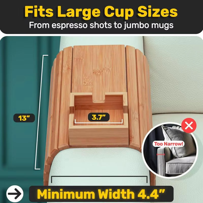 Sofa Arm Tray with Cup Holder