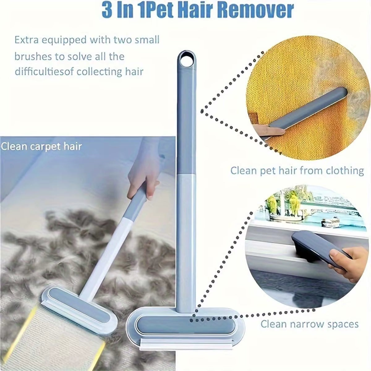 3 In 1 Pet Hair Remover Brush