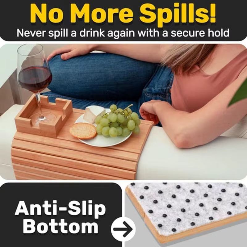 Sofa Arm Tray with Cup Holder