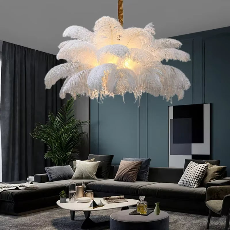 Ostrich Feather Chandelier
