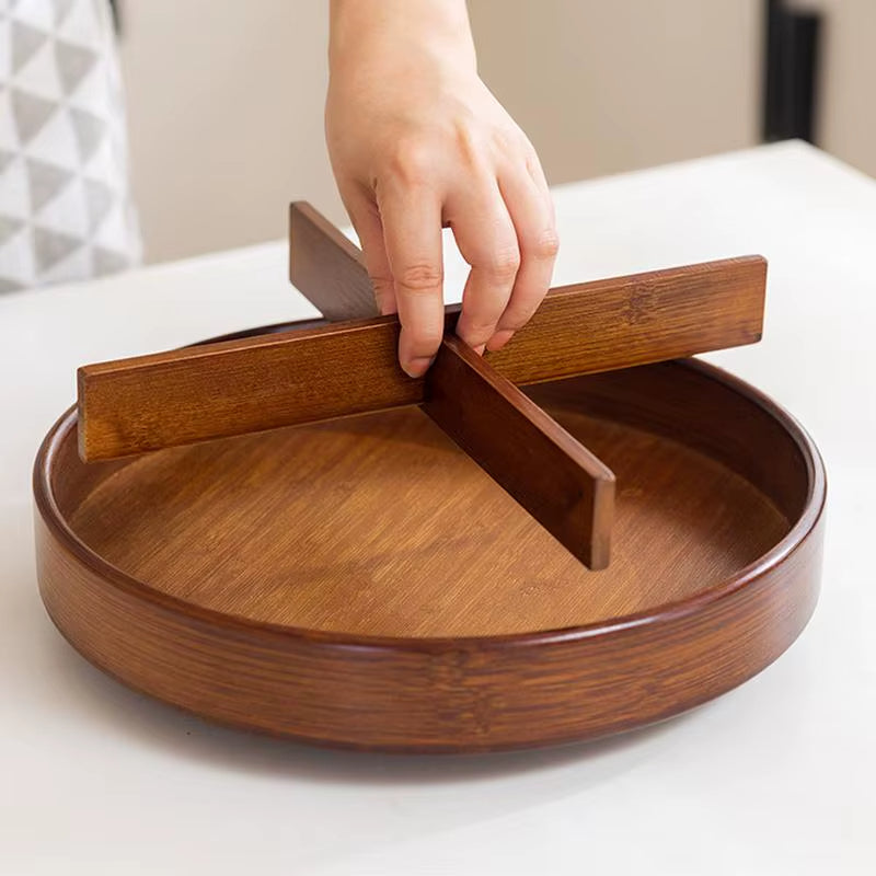 360° Rotating Wooden Storage Tray