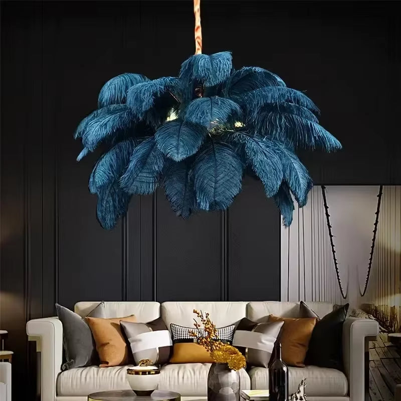 Ostrich Feather Chandelier