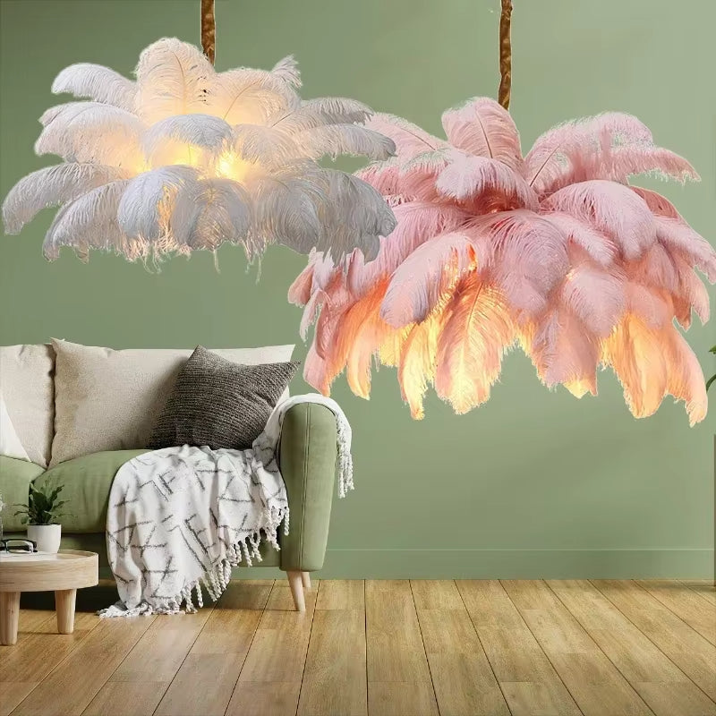 Ostrich Feather Chandelier